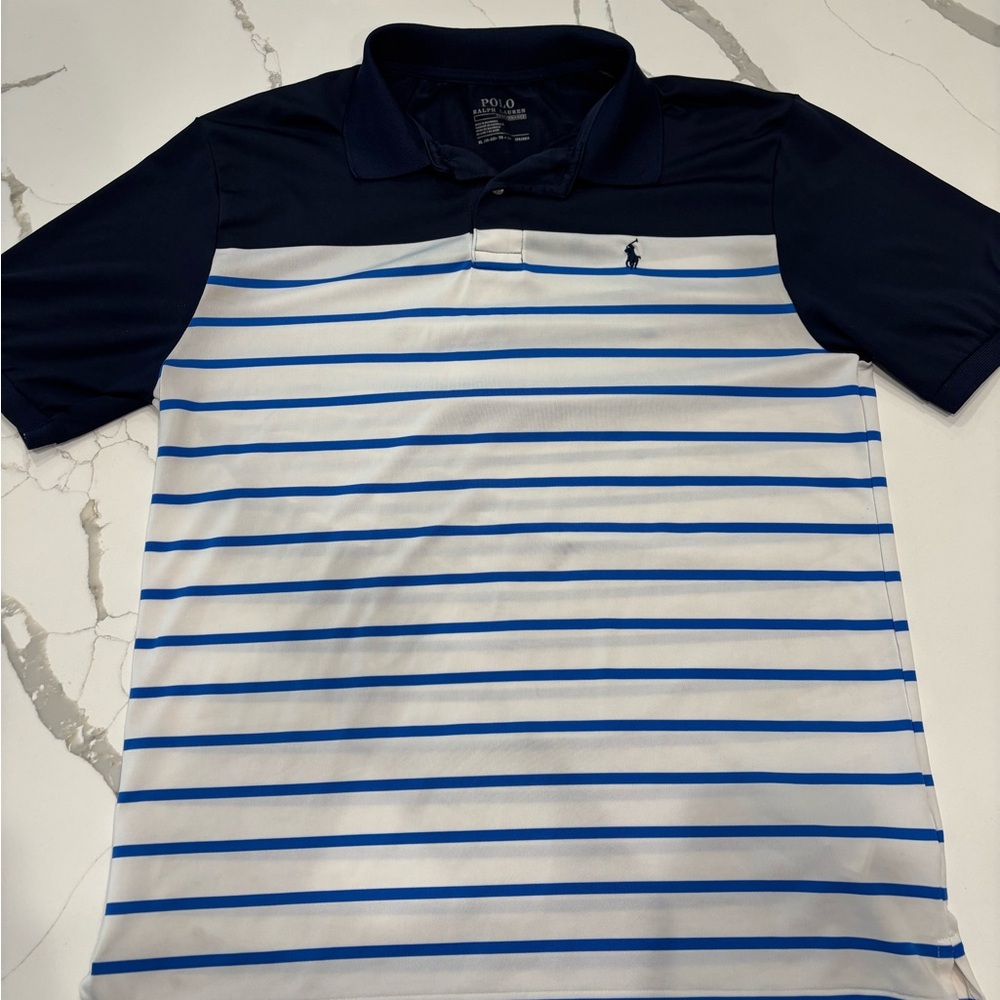 Polo by Ralph Lauren Blue and White Striped Shirt
